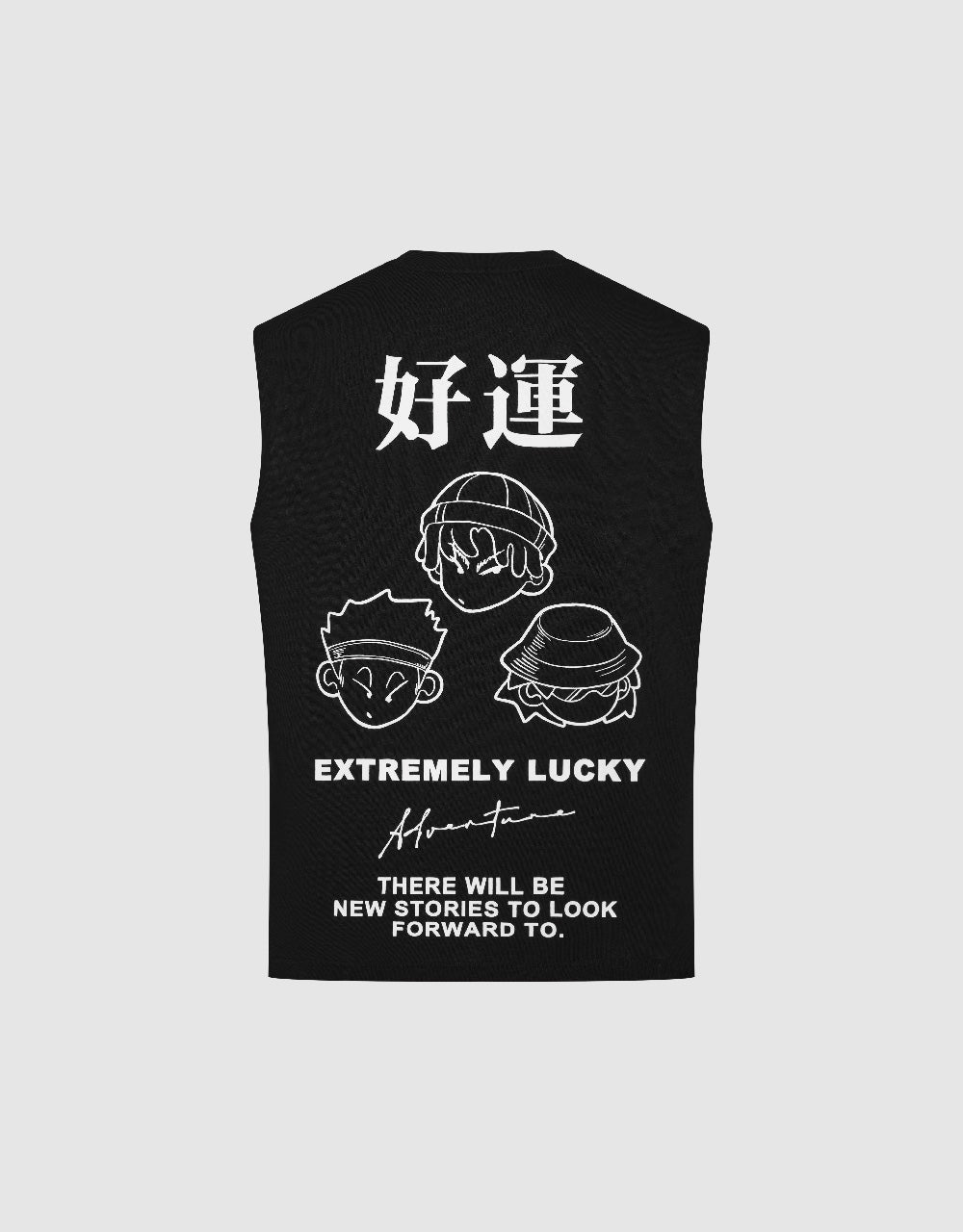 Letter Printed Crew Neck Tank Top