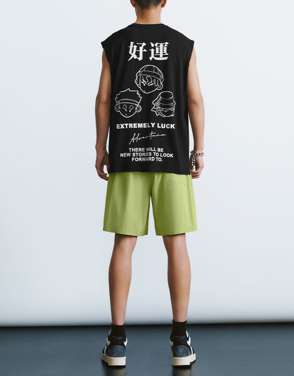 Letter Printed Crew Neck Tank Top
