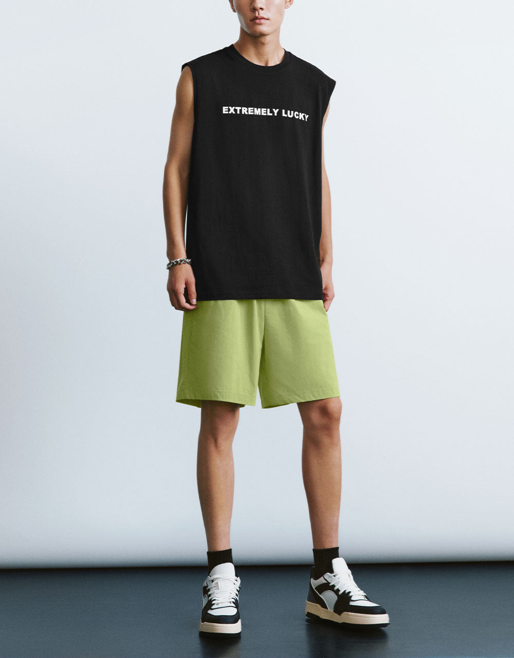 Letter Printed Crew Neck Tank Top