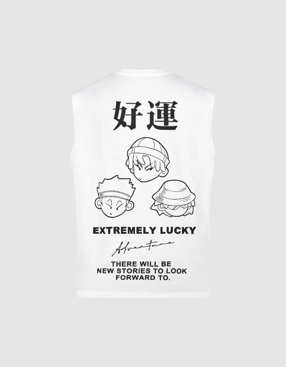 Letter Printed Crew Neck Tank Top