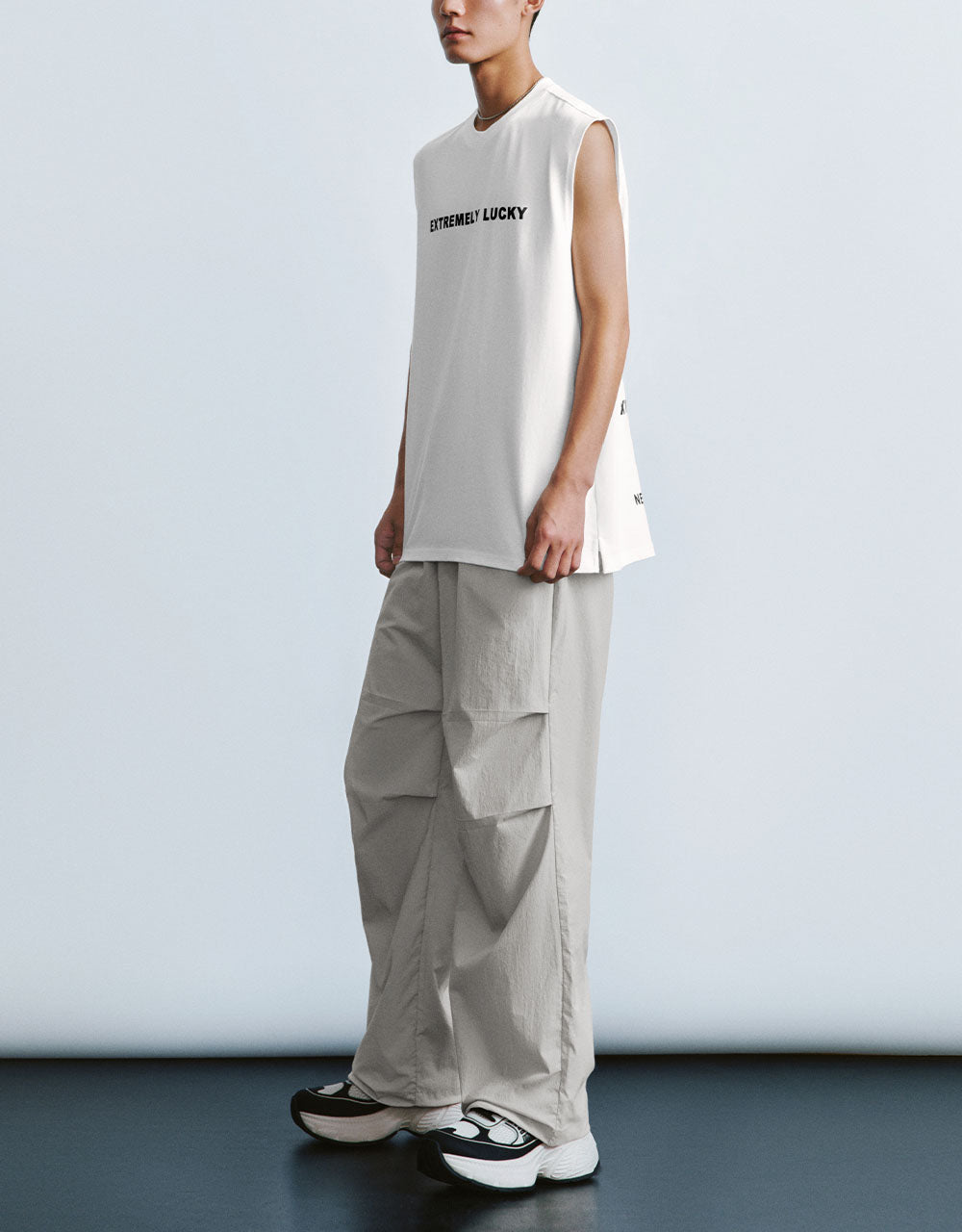 Letter Printed Crew Neck Tank Top
