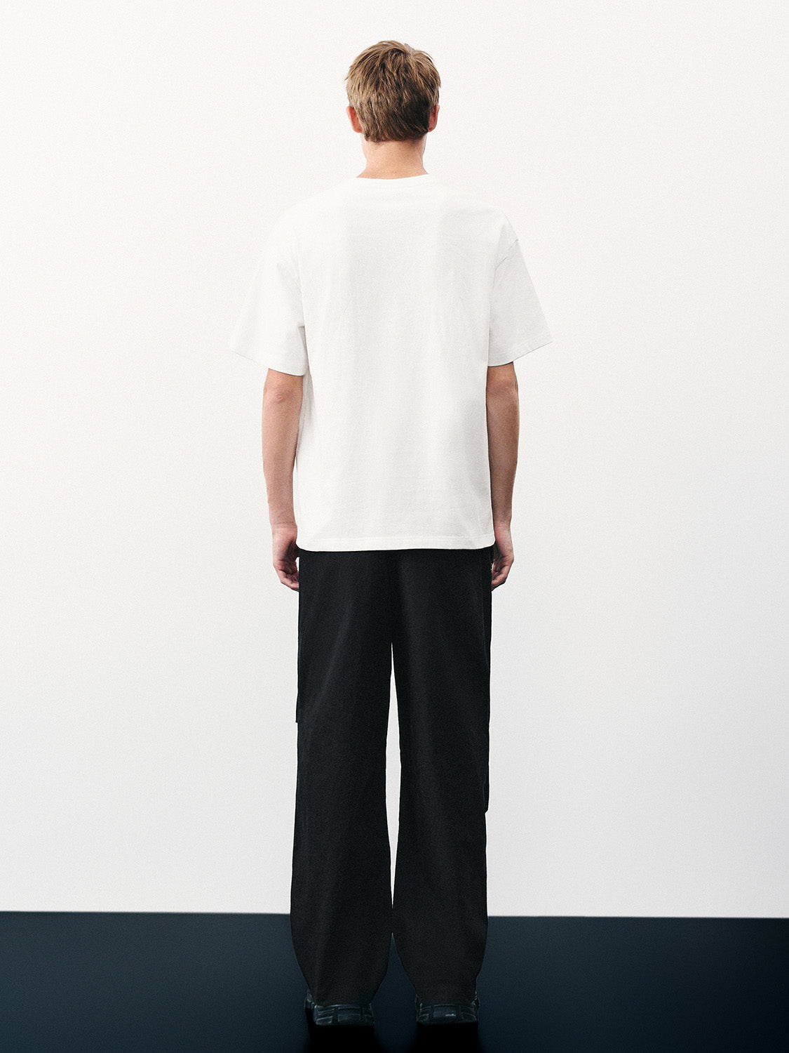 Embossed Crew Neck Loose T-Shirt