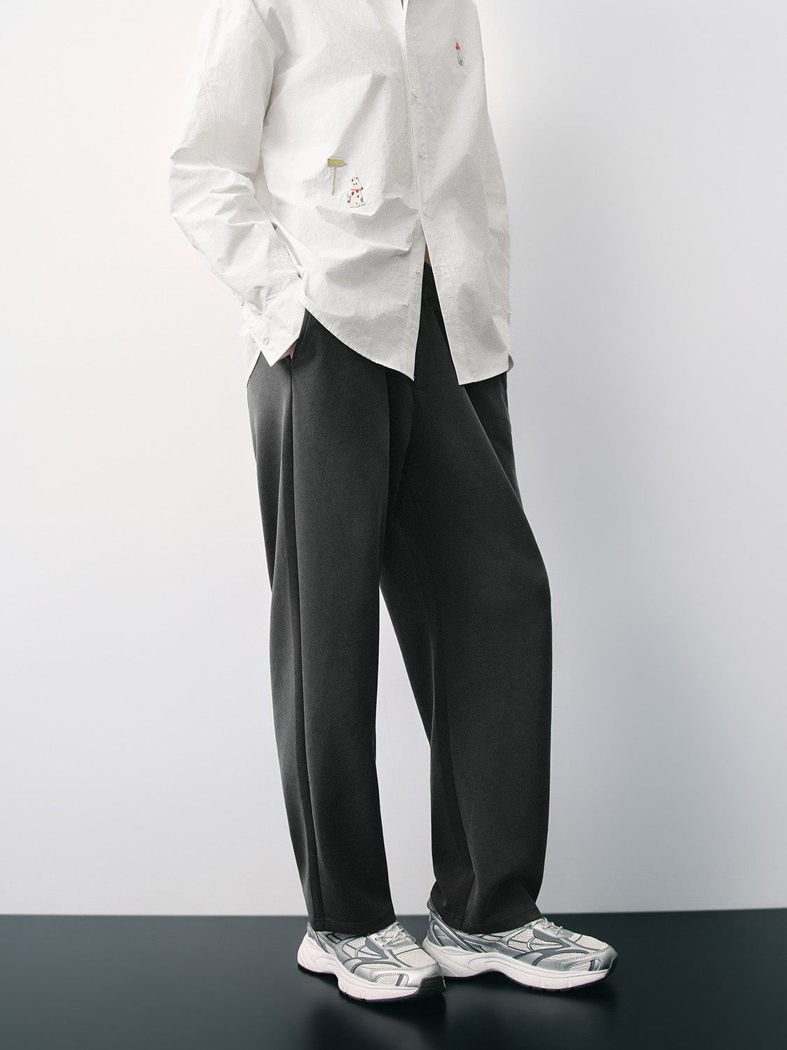 Drawstring Waist Straight Pants