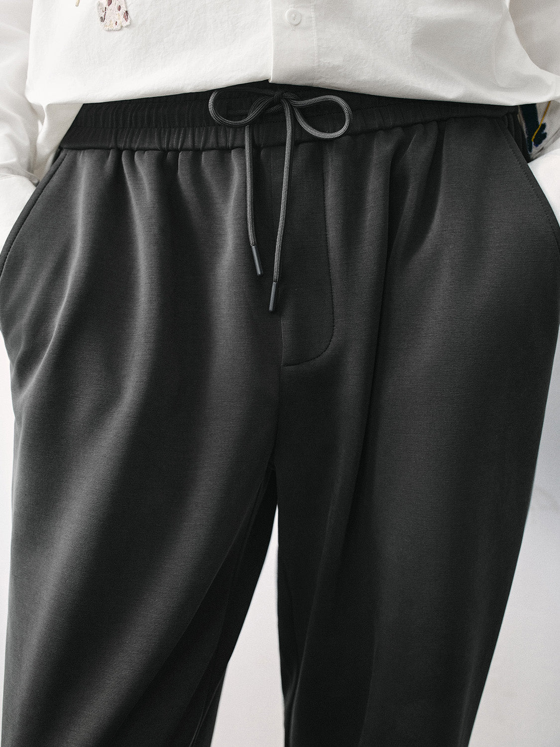 Drawstring Waist Straight Pants