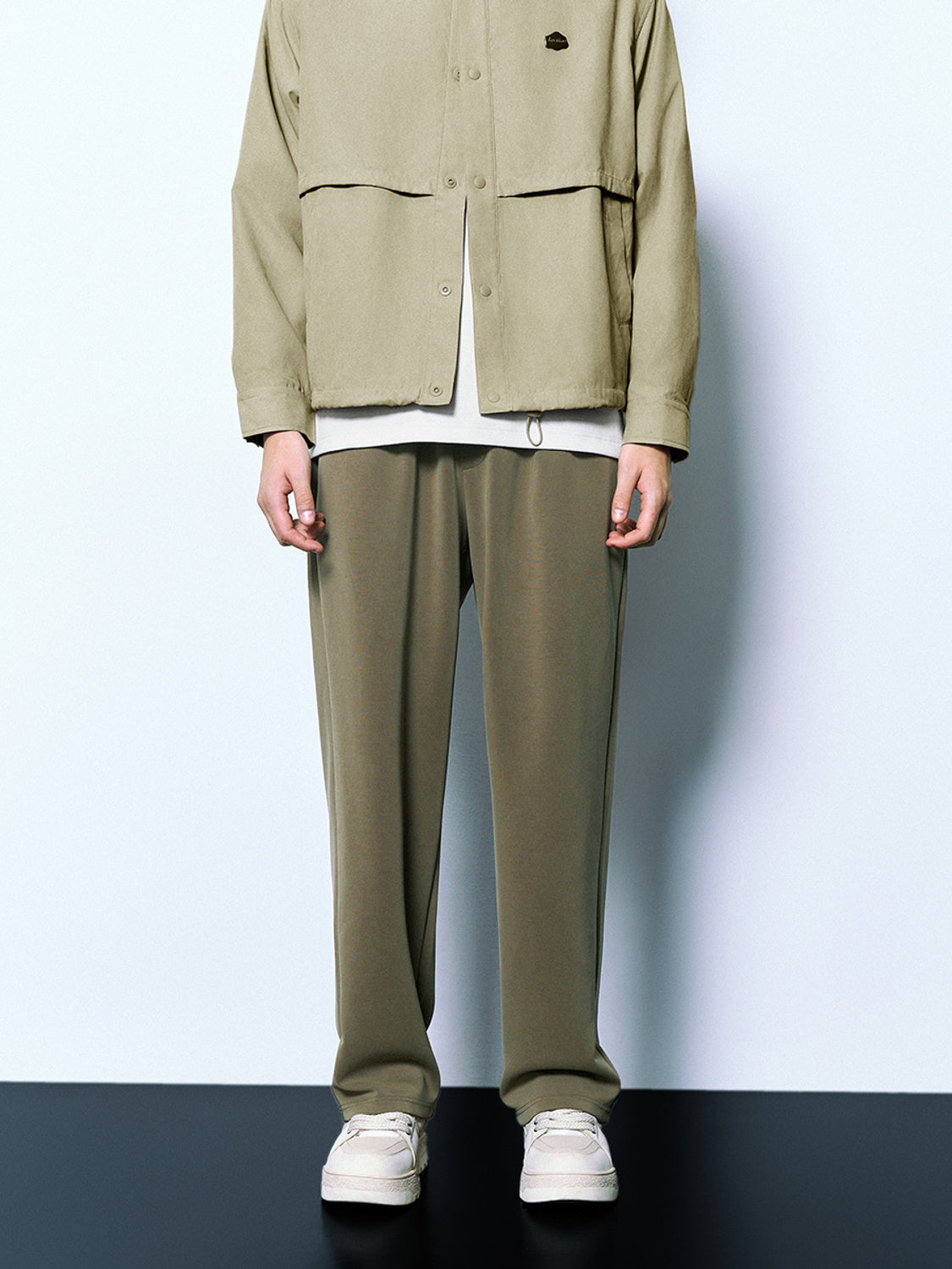 Drawstring Waist Straight Pants