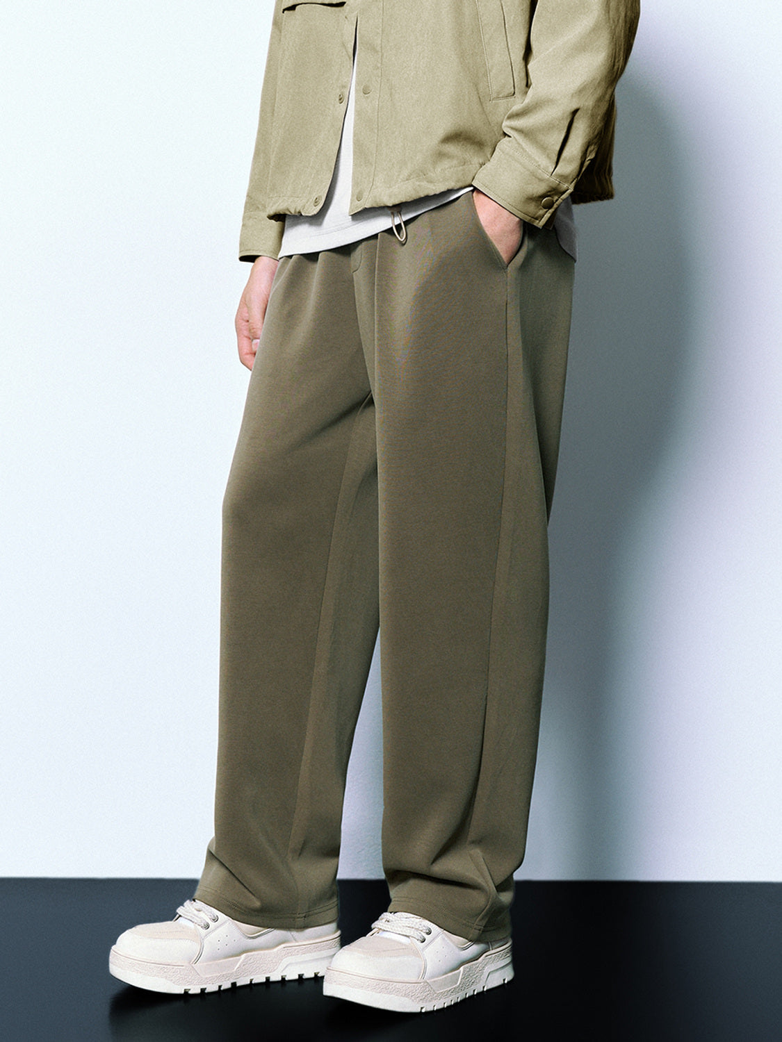 Drawstring Waist Straight Pants