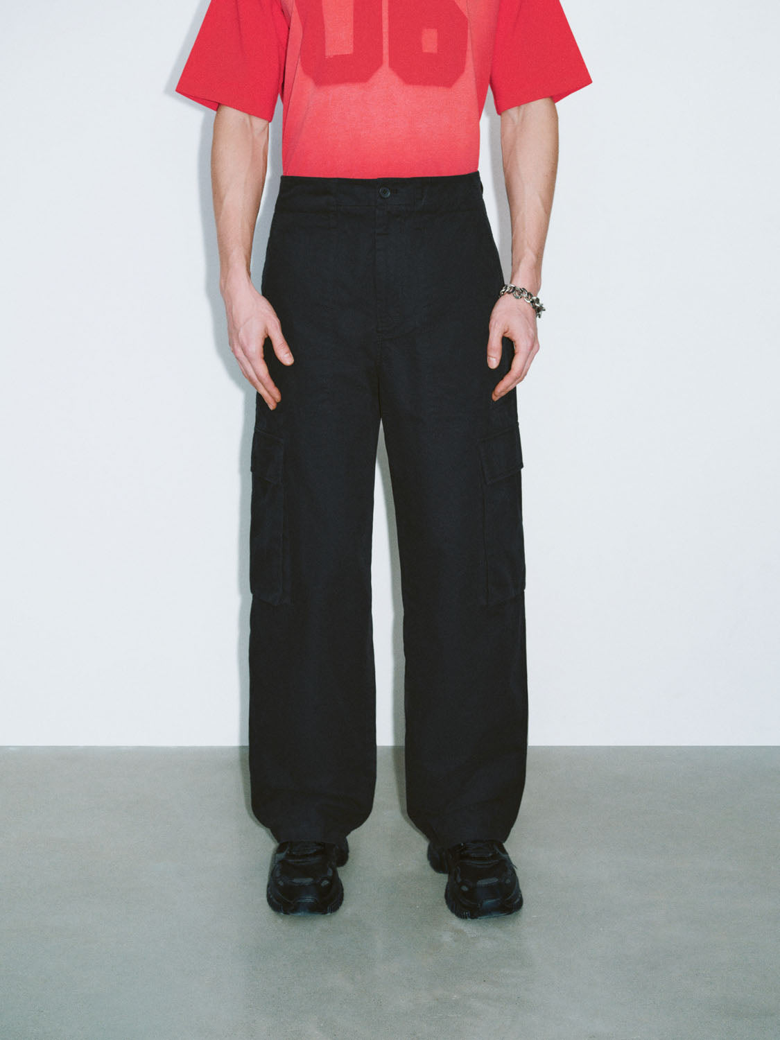 Flap Pocket Wide-Leg Pants