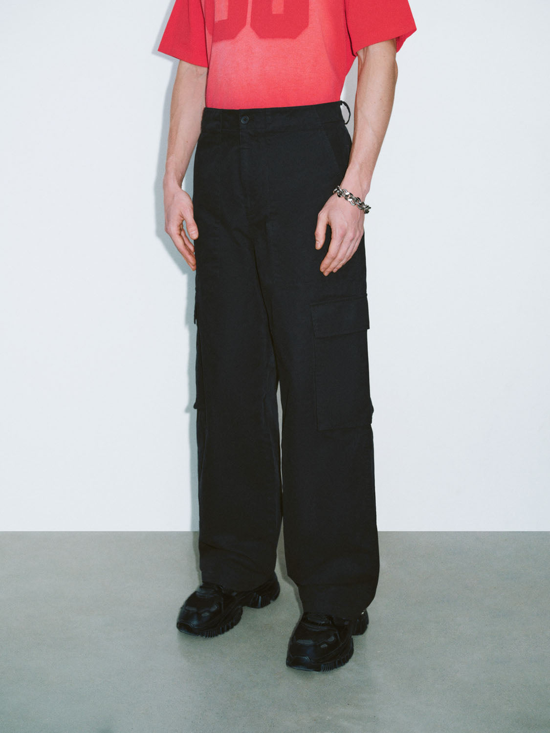 Flap Pocket Wide-Leg Pants