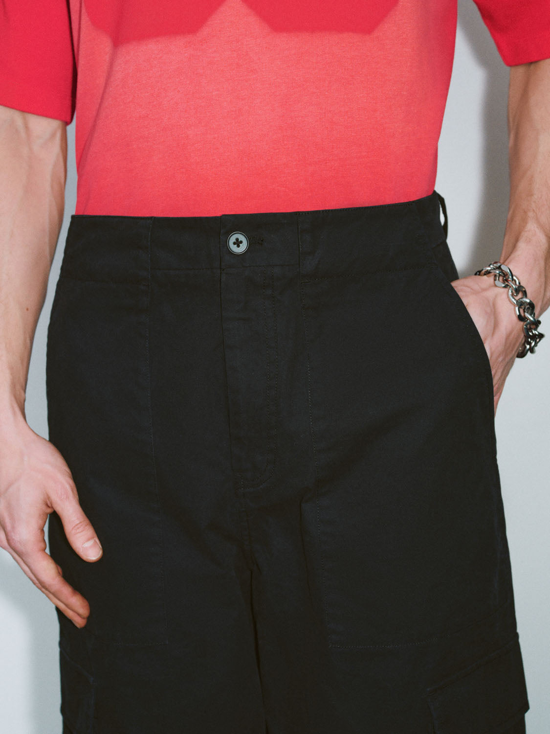 Flap Pocket Wide-Leg Pants