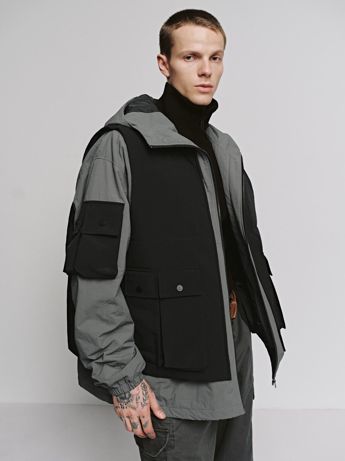 2 In 1 Contrast Padded Jackets