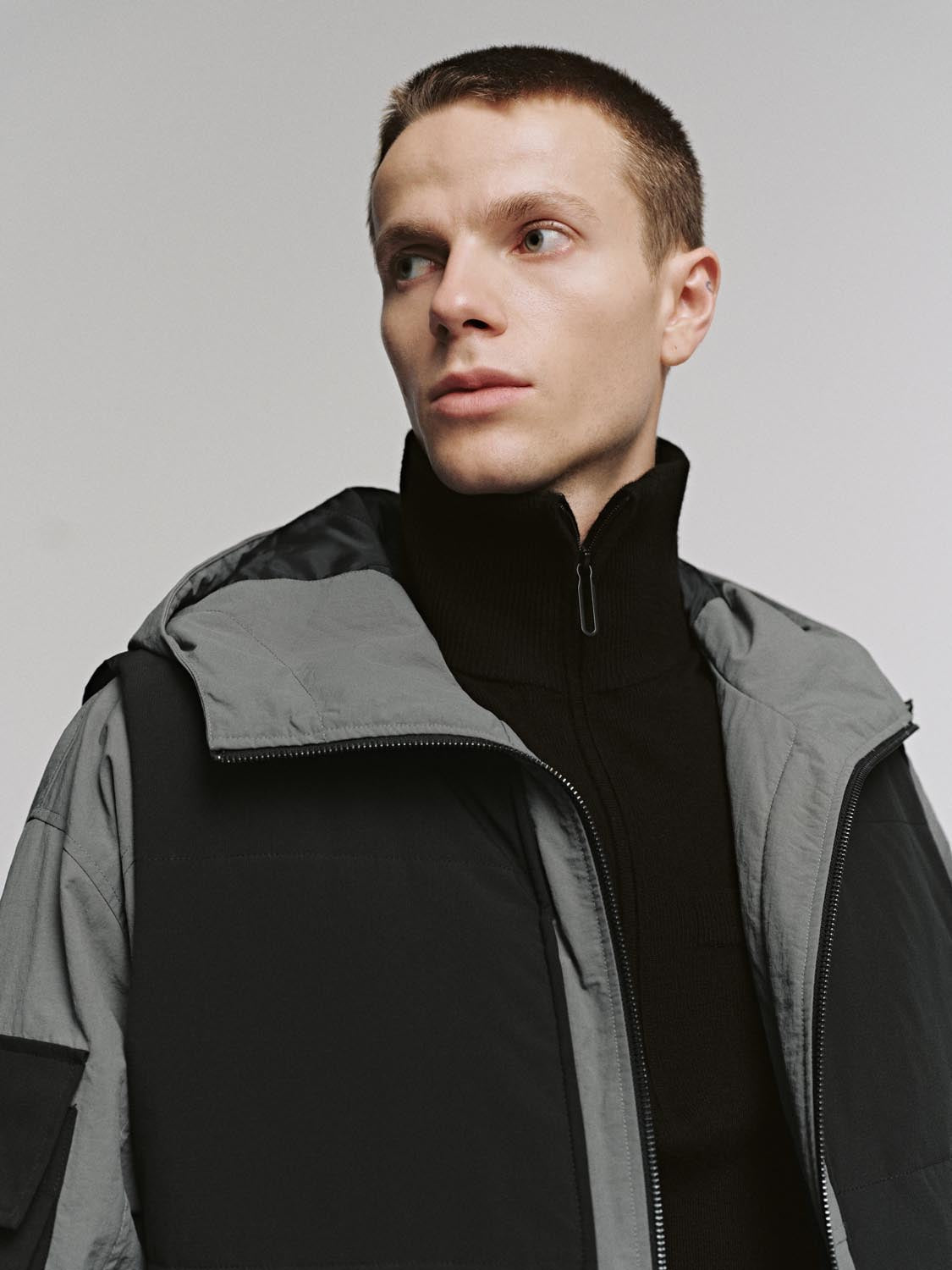 2 In 1 Contrast Padded Jackets