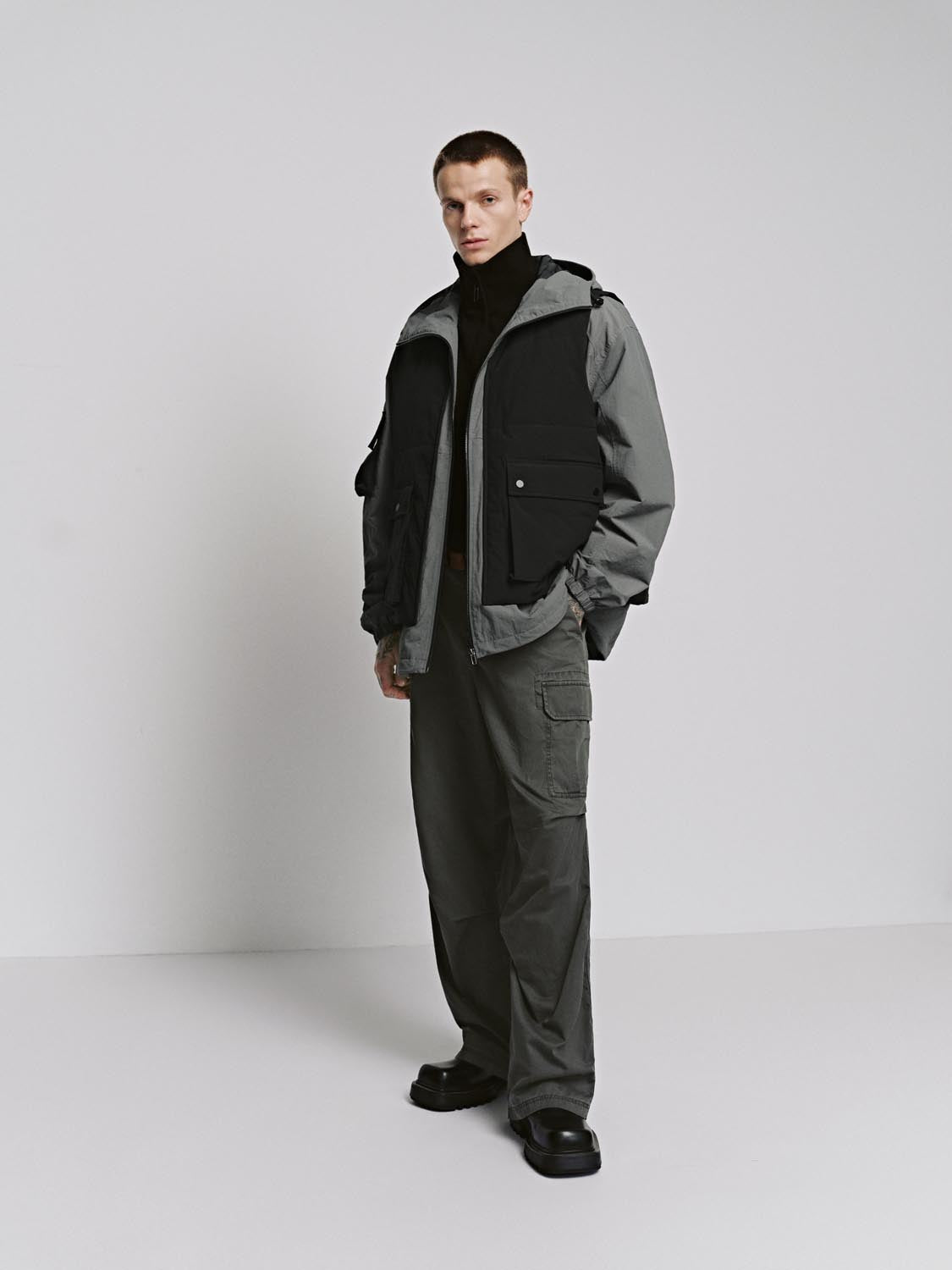 2 In 1 Contrast Padded Jackets