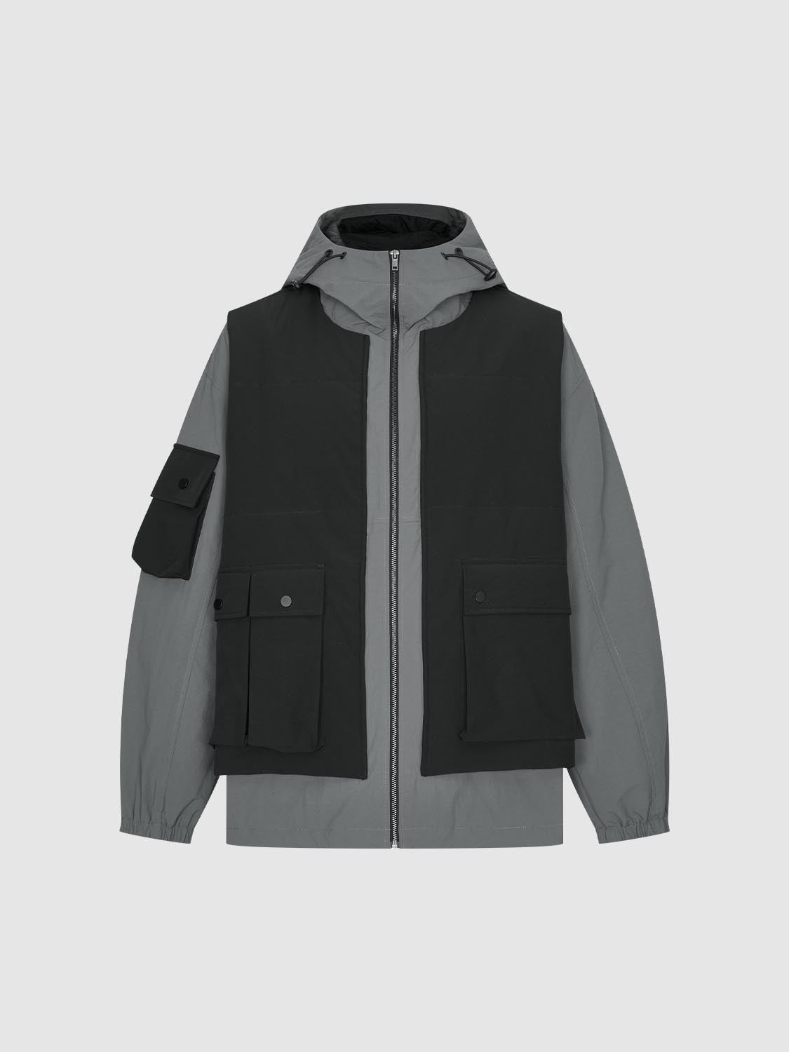 2 In 1 Contrast Padded Jackets