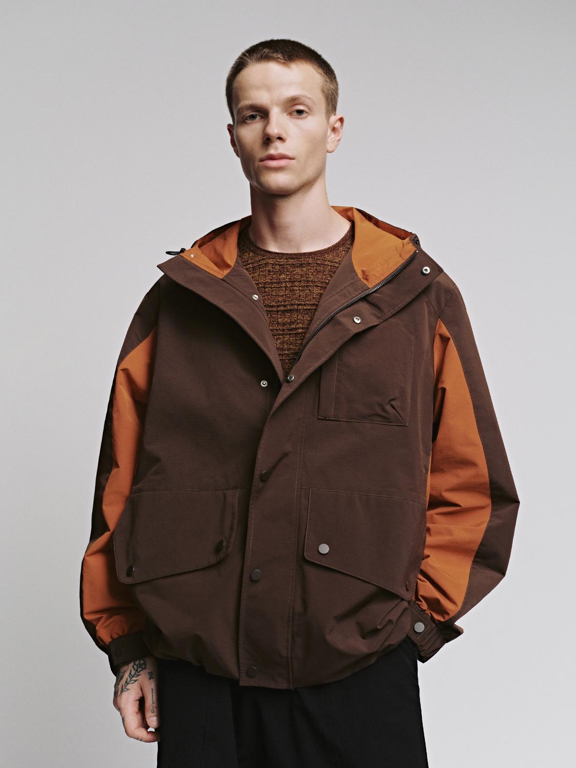 Contrast Button Up Jackets