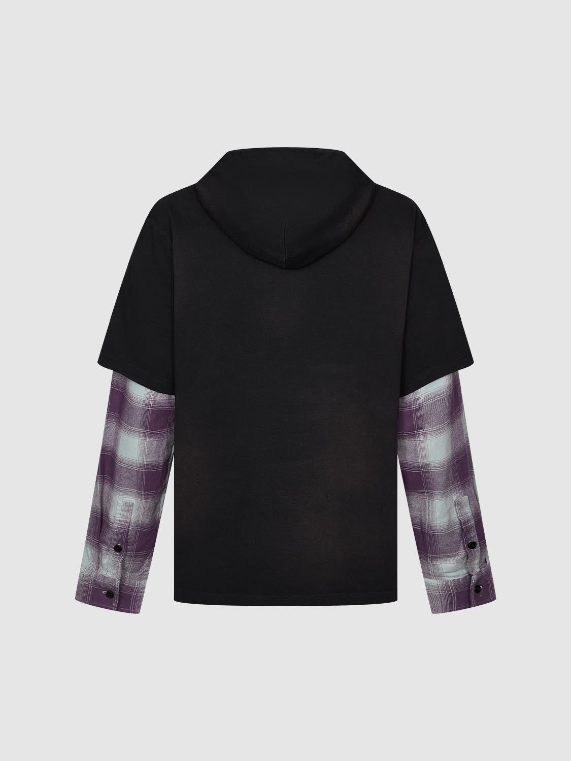 2 In 1 Hooded Check Sweatshirts