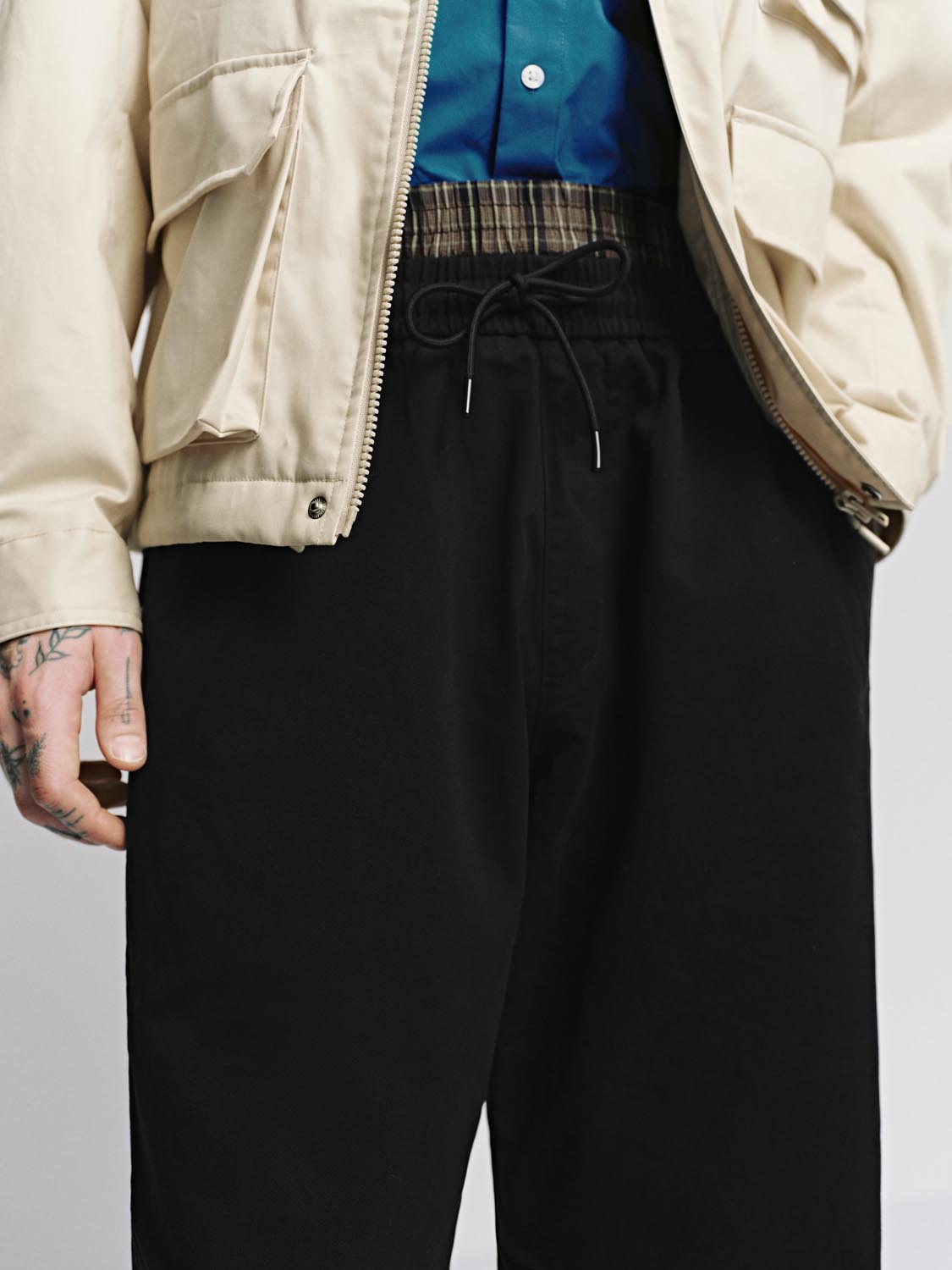 Layered-Design Wide-Leg Pants