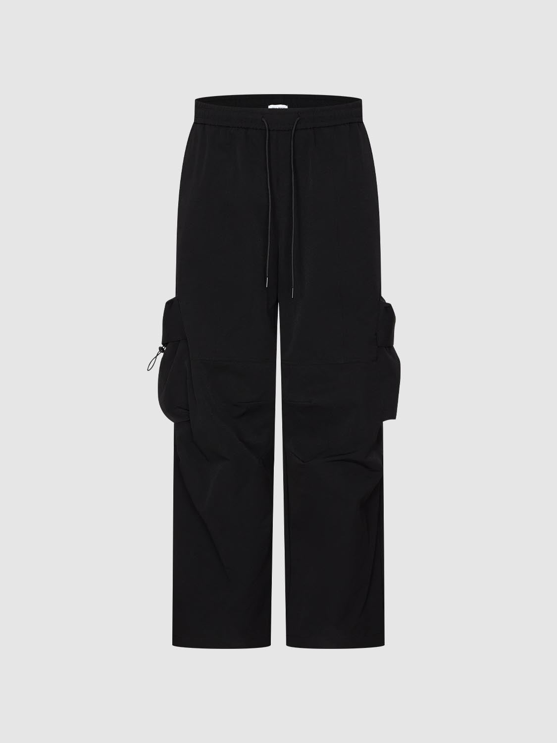 Drawstring Flat Pockets Cargo Pants