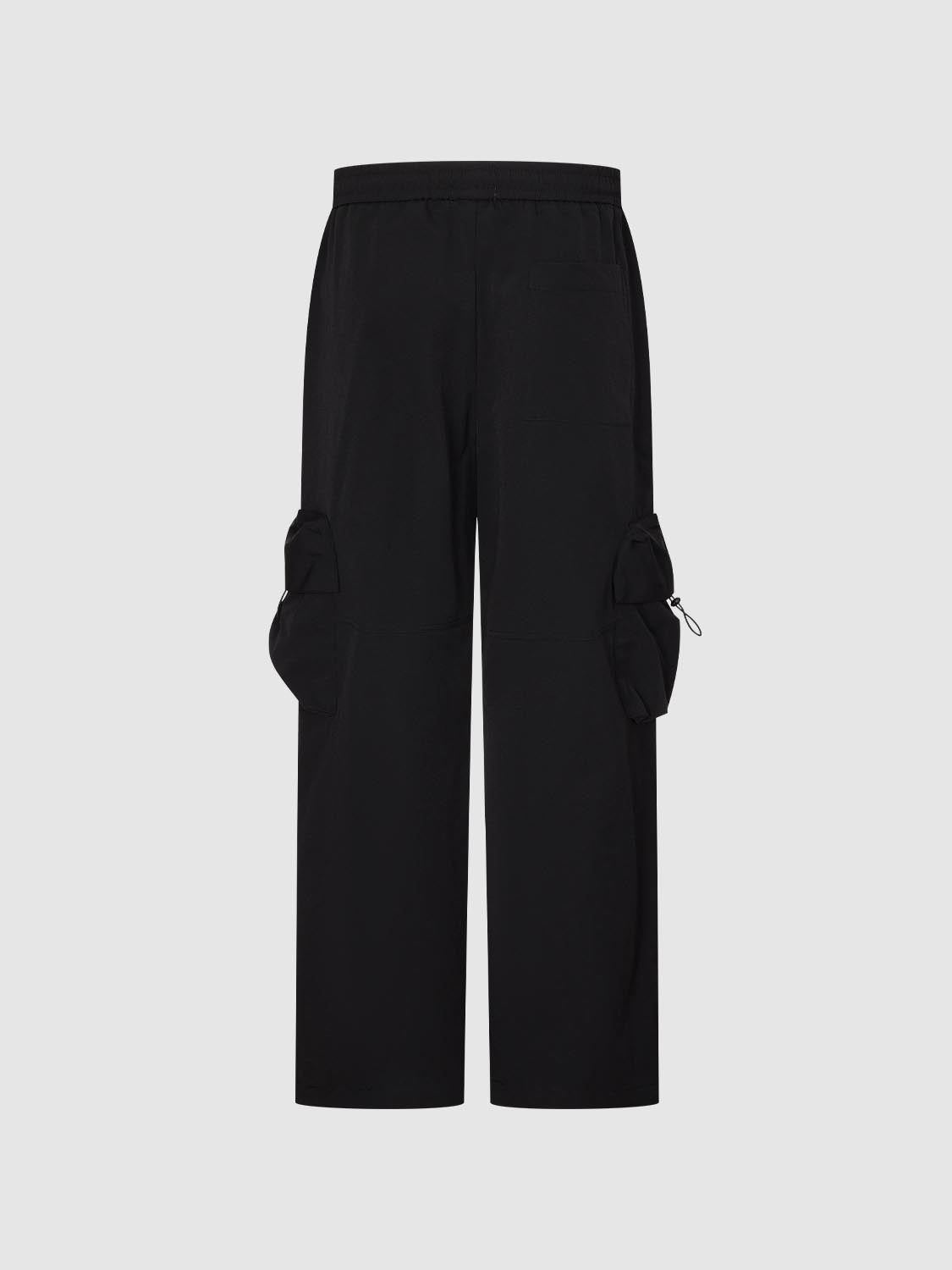 Drawstring Flat Pockets Cargo Pants