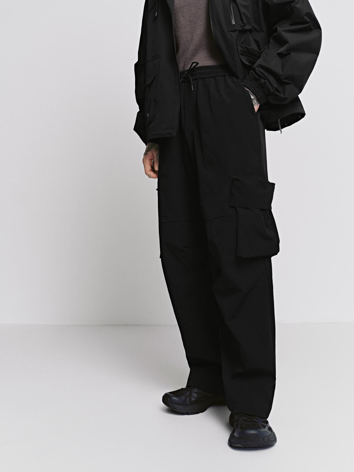 Drawstring Flat Pockets Cargo Pants