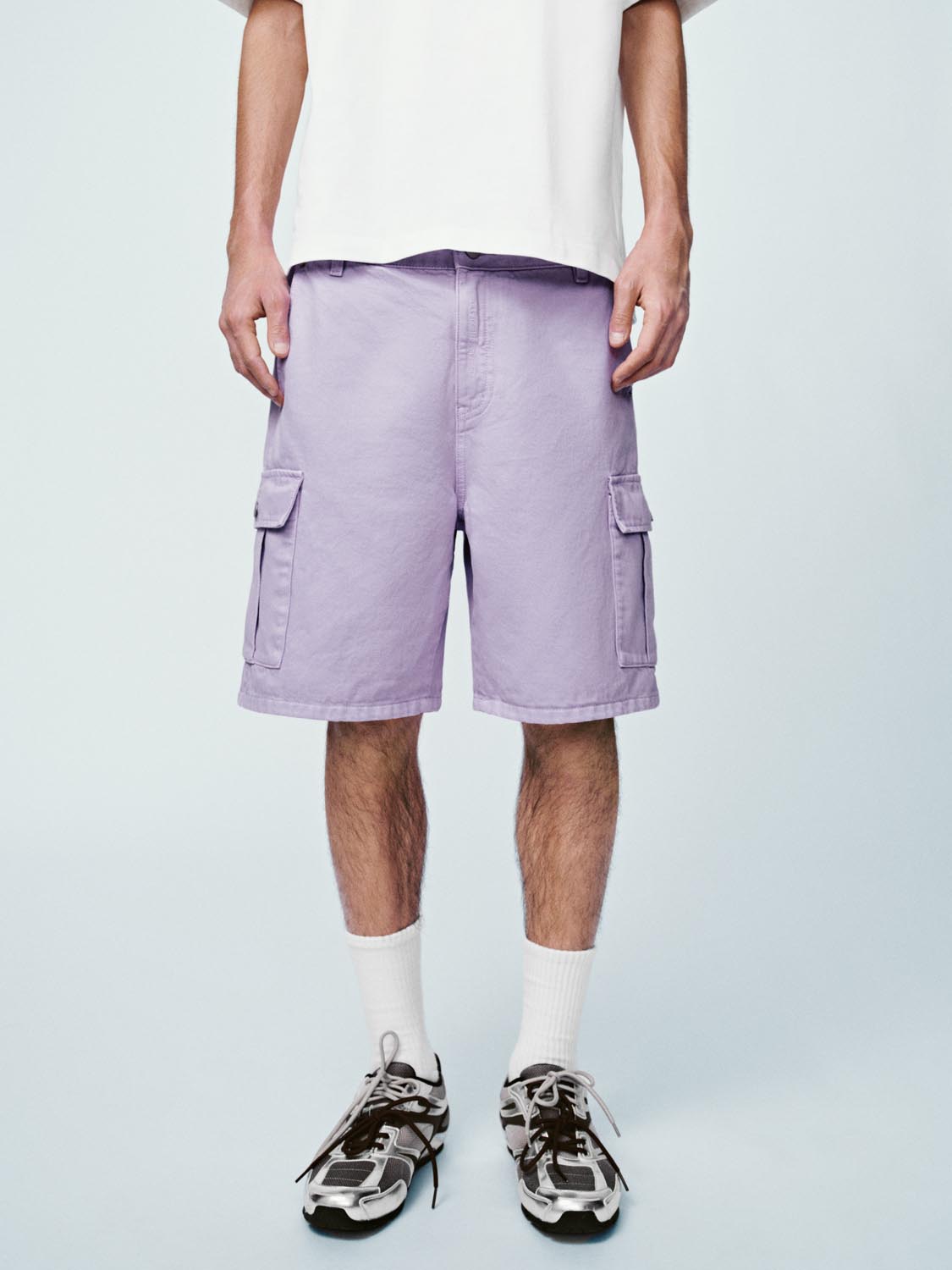 Flap Pockets Denim Shorts