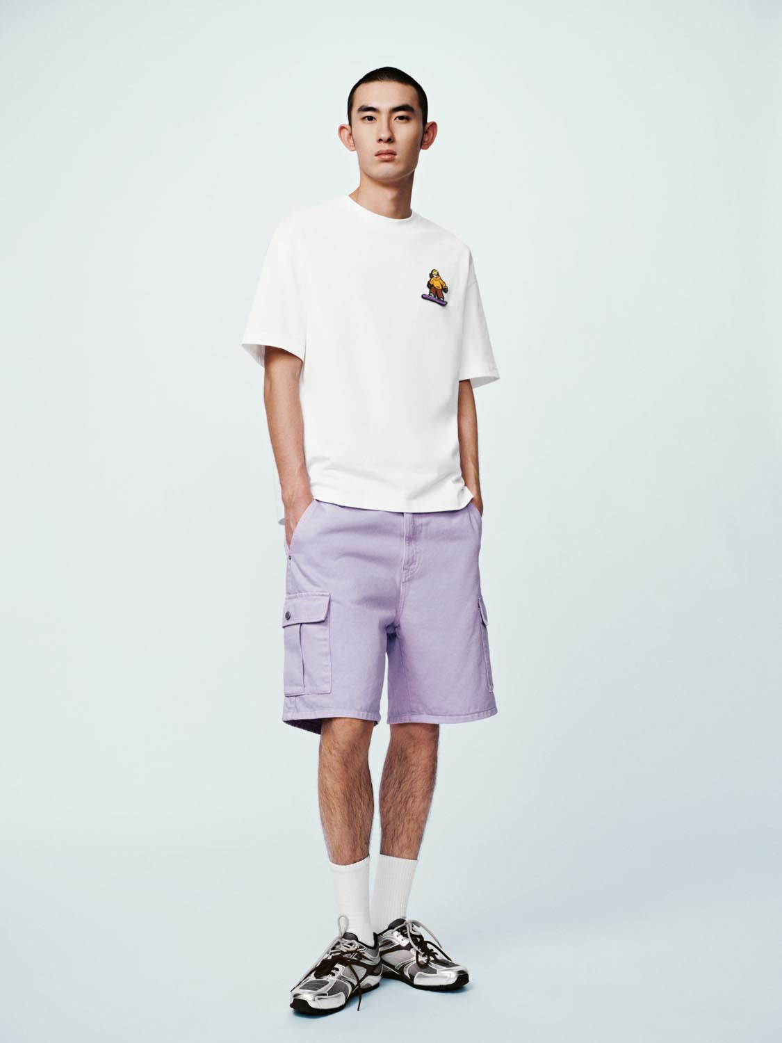 Flap Pockets Denim Shorts