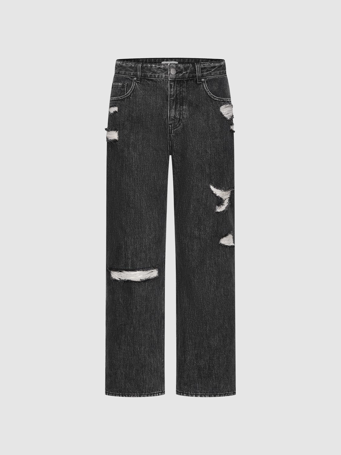 Ripped Wide-Leg Jeans