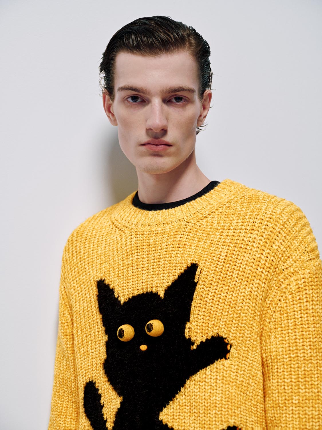 Intarsia Long Sleeve Knitted T-Shirts