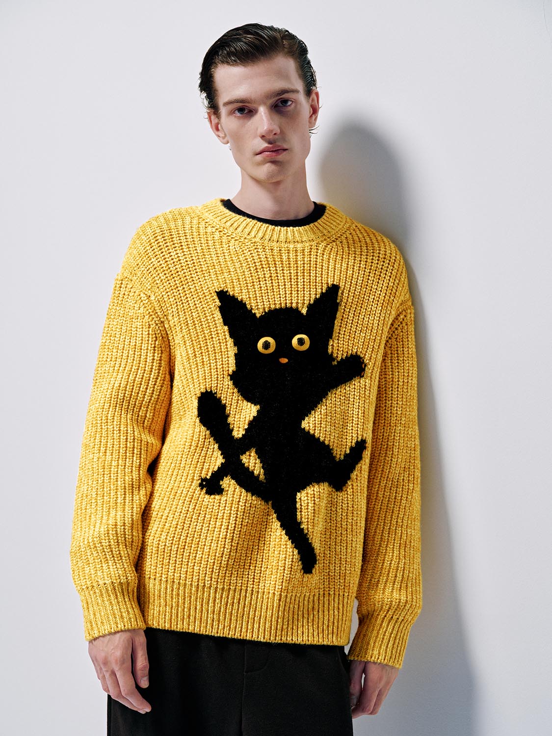 Intarsia Long Sleeve Knitted T-Shirts