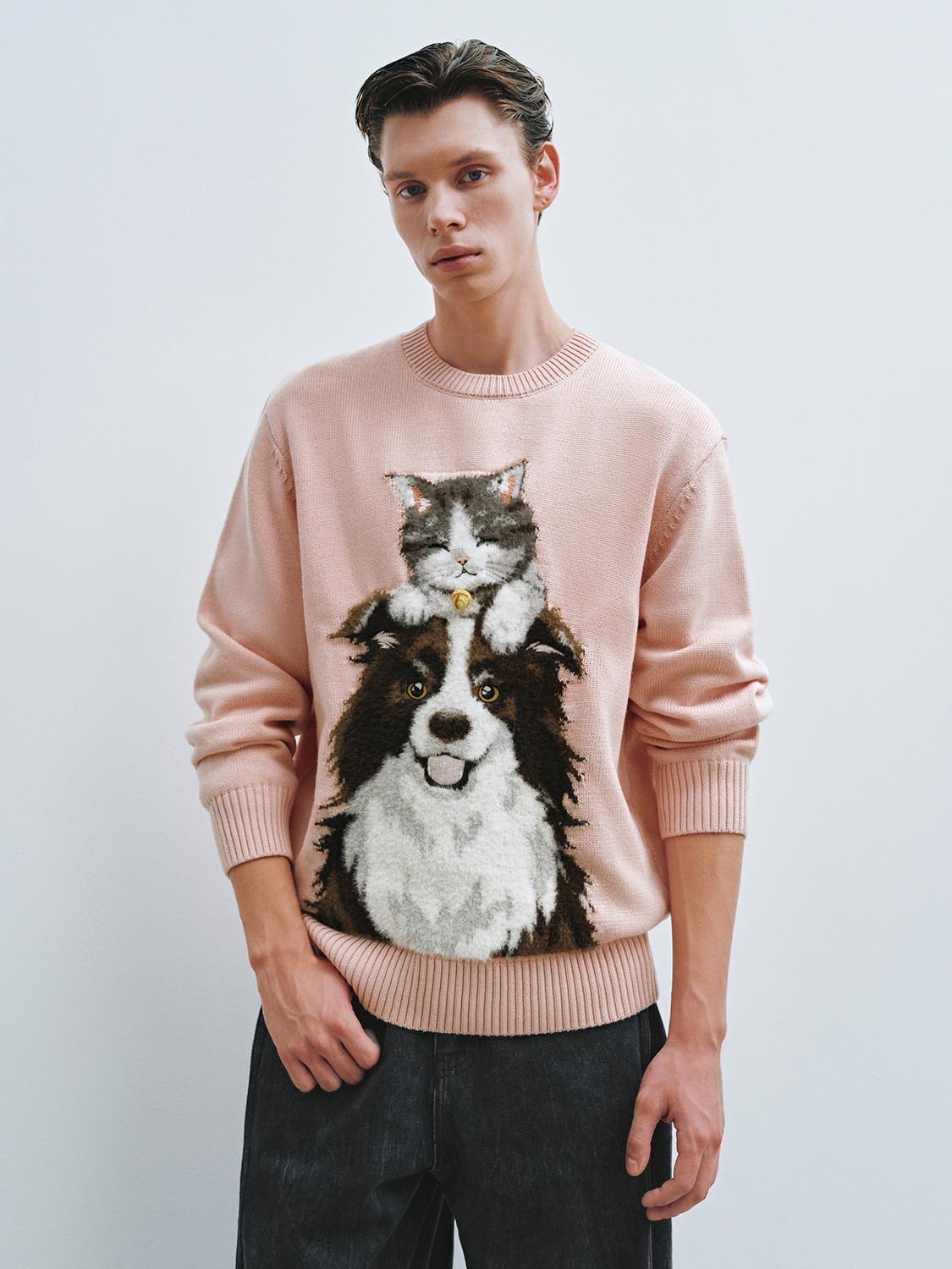 Embroidered Long Sleeve Knitted T-Shirts