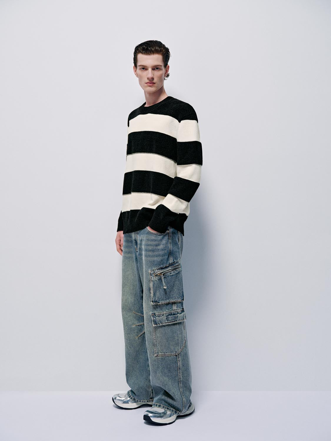 Striped Long Sleeve Knitted T-Shirts