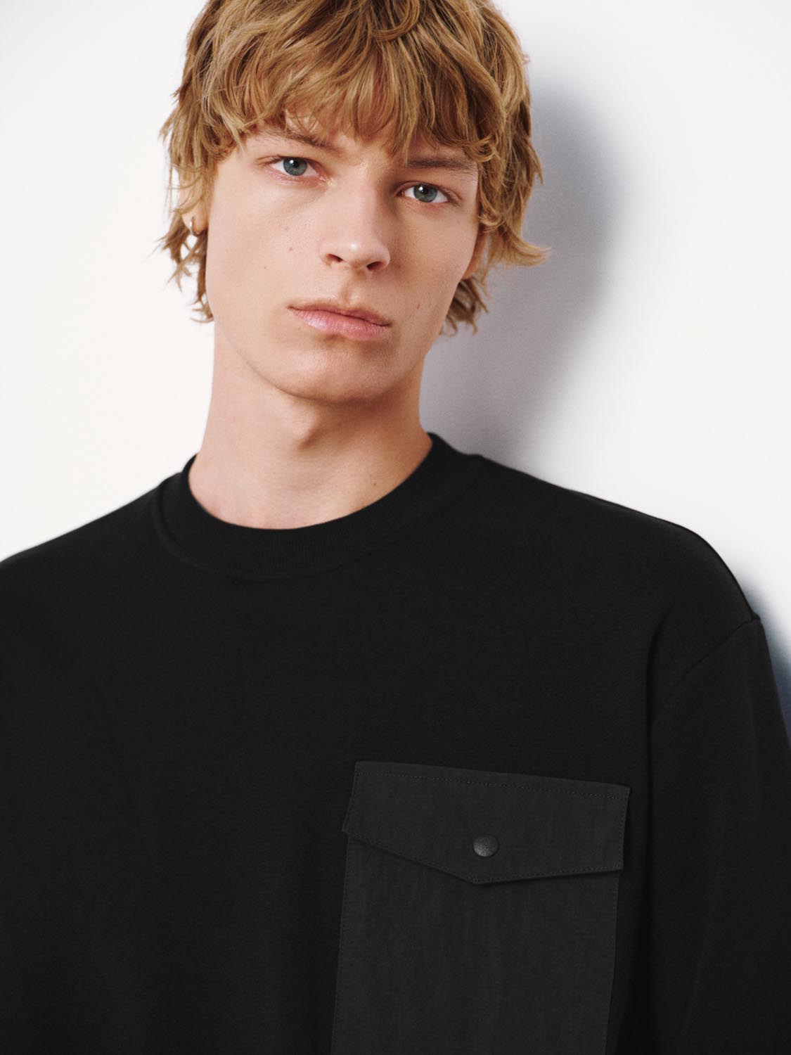 Patch Pocket Crew Neck Sweatshirts