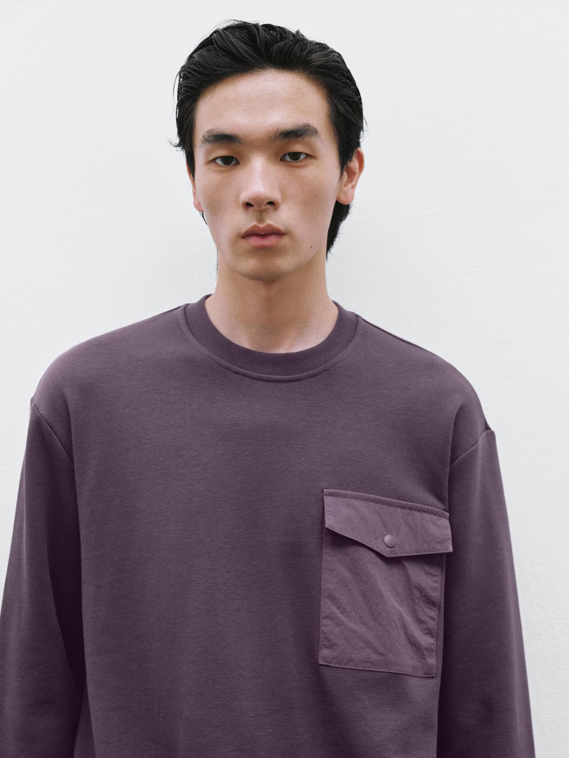 Patch Pocket Crew Neck Sweatshirts