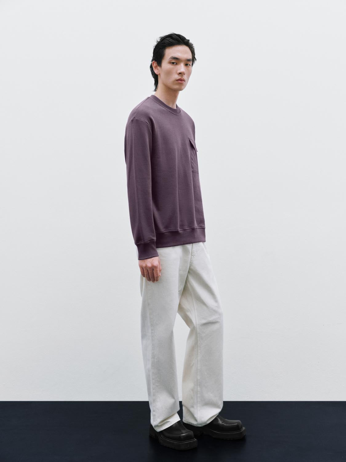 Patch Pocket Crew Neck Sweatshirts