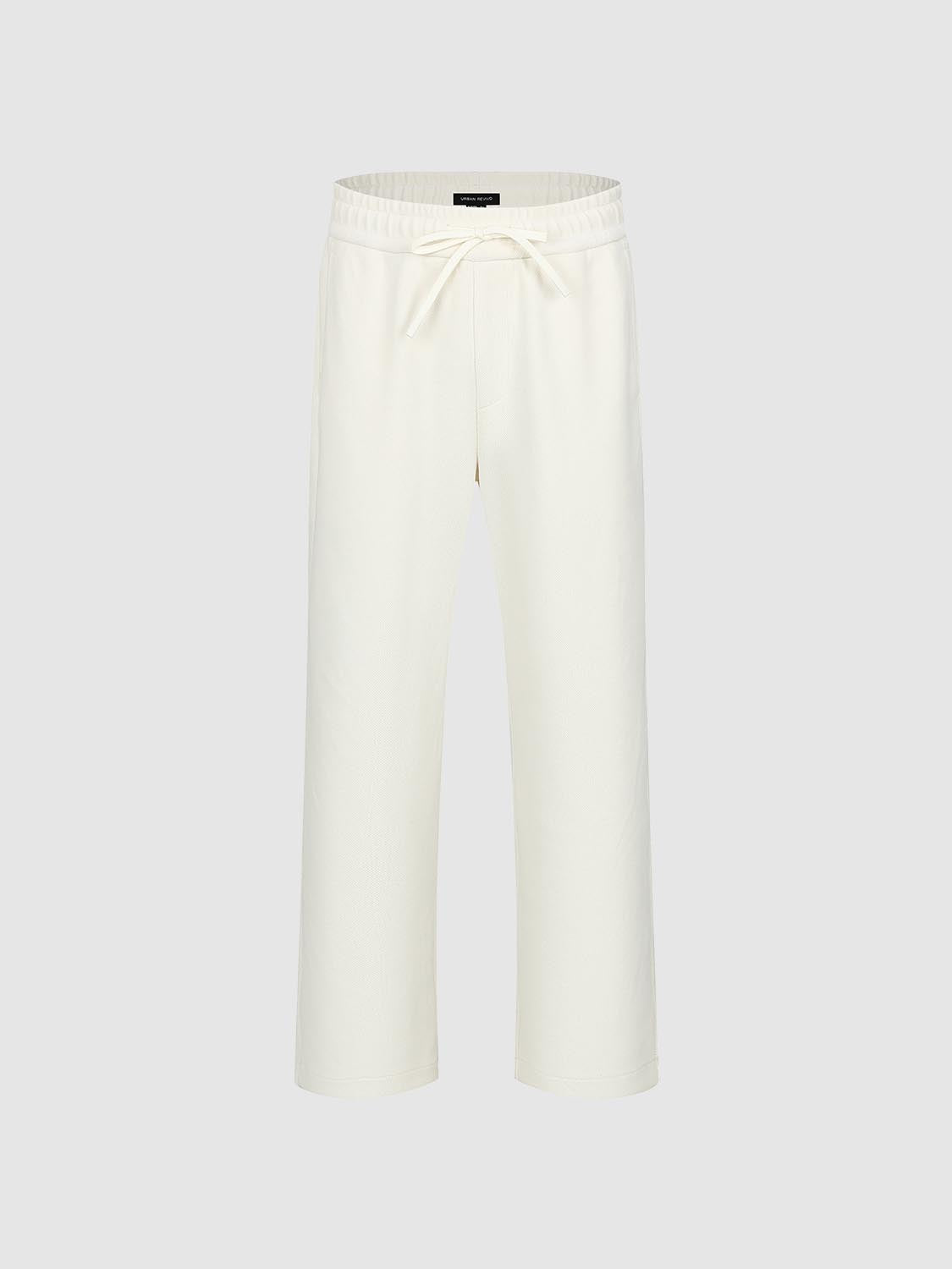 Drawstring Pull On Straight Leg Pants
