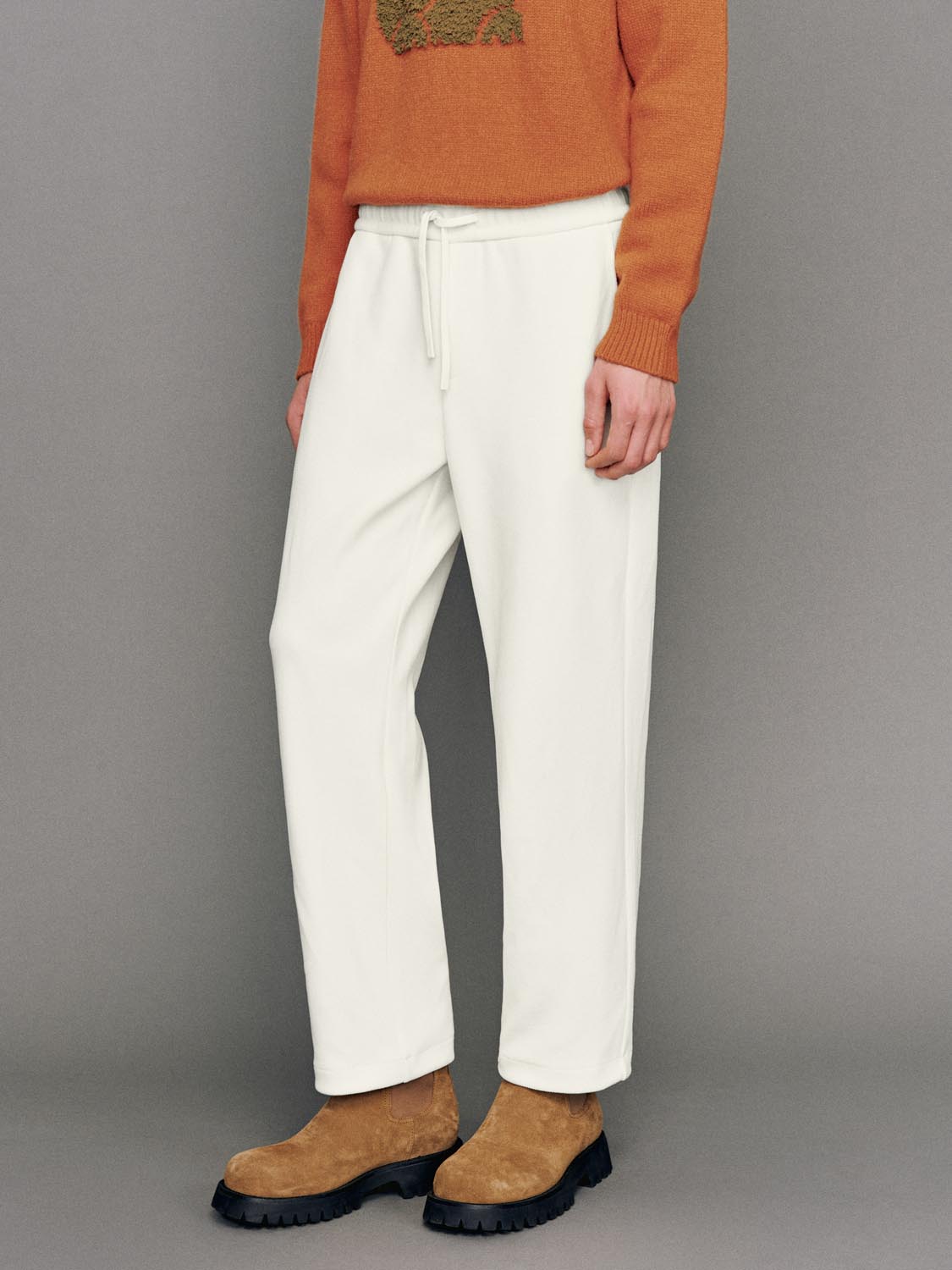 Drawstring Pull On Straight Leg Pants