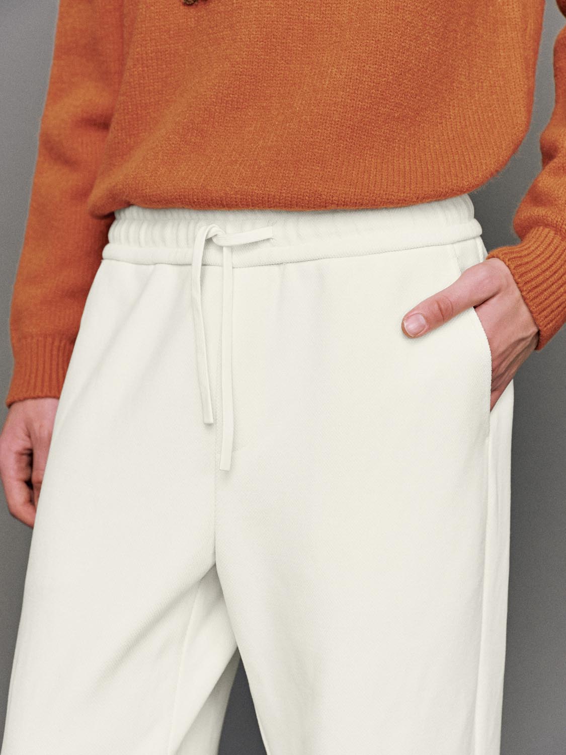 Drawstring Pull On Straight Leg Pants