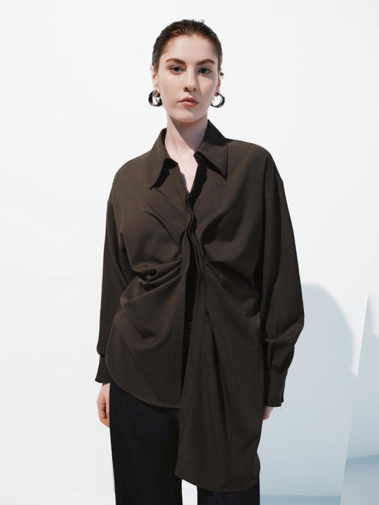 Asymmetric Twist Front Shirts