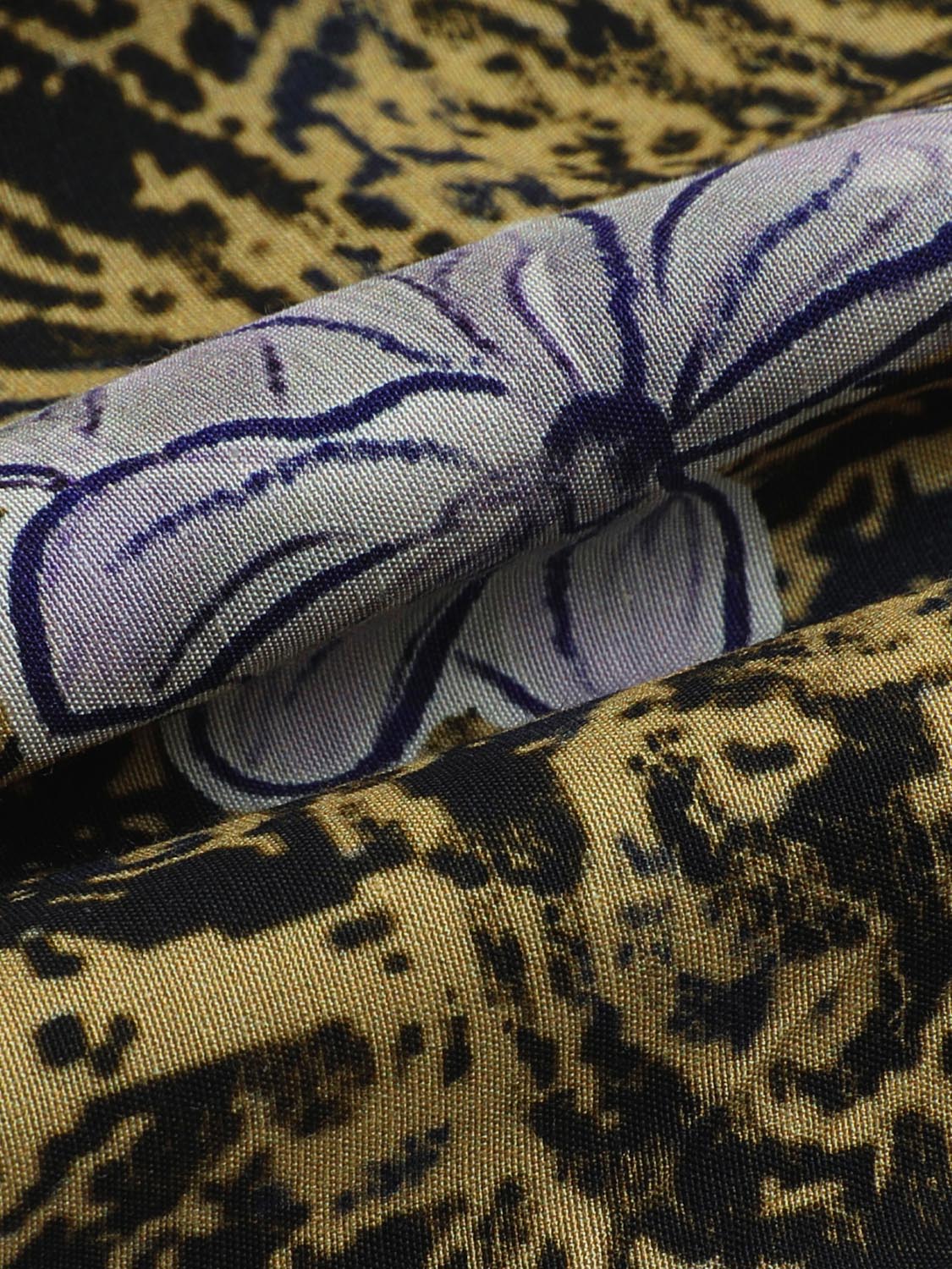 Tie Detail Contrast Floral Straight Midi Skirts