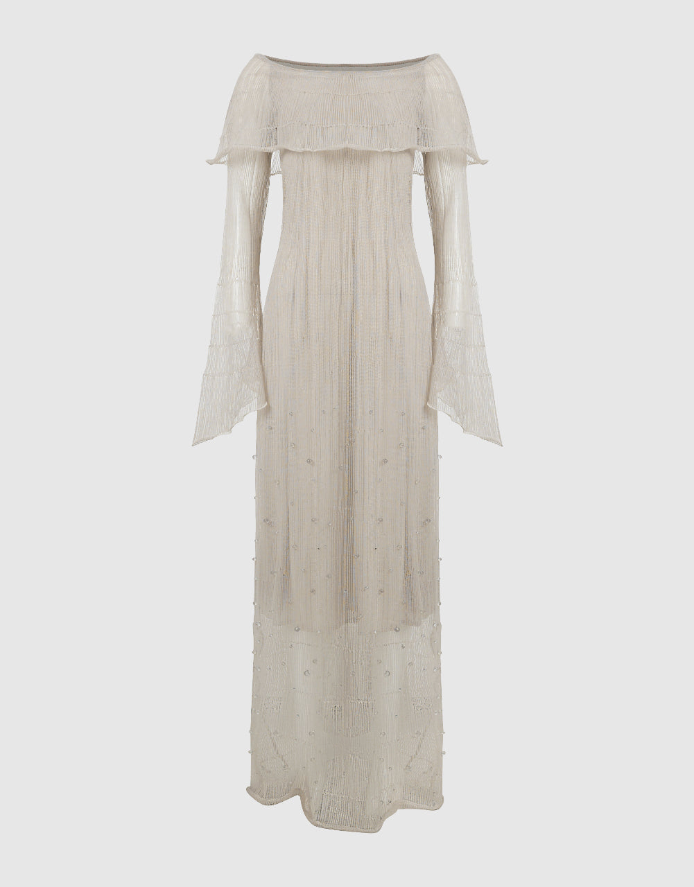 Off-Shoulder Maxi Knitted Dress