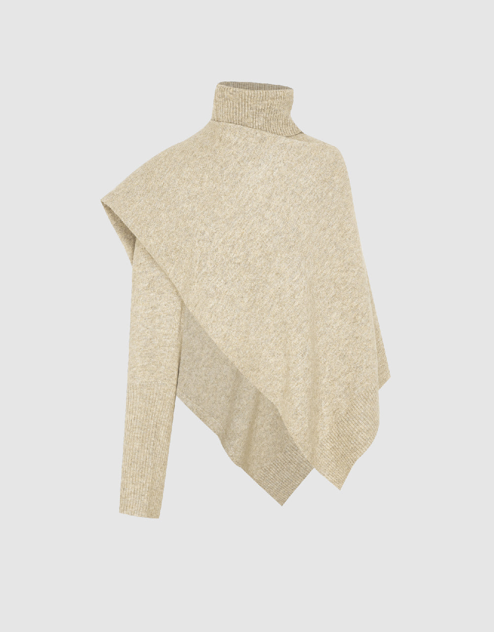 Puff Sleeve Turtle Neck Knitted Cardigan