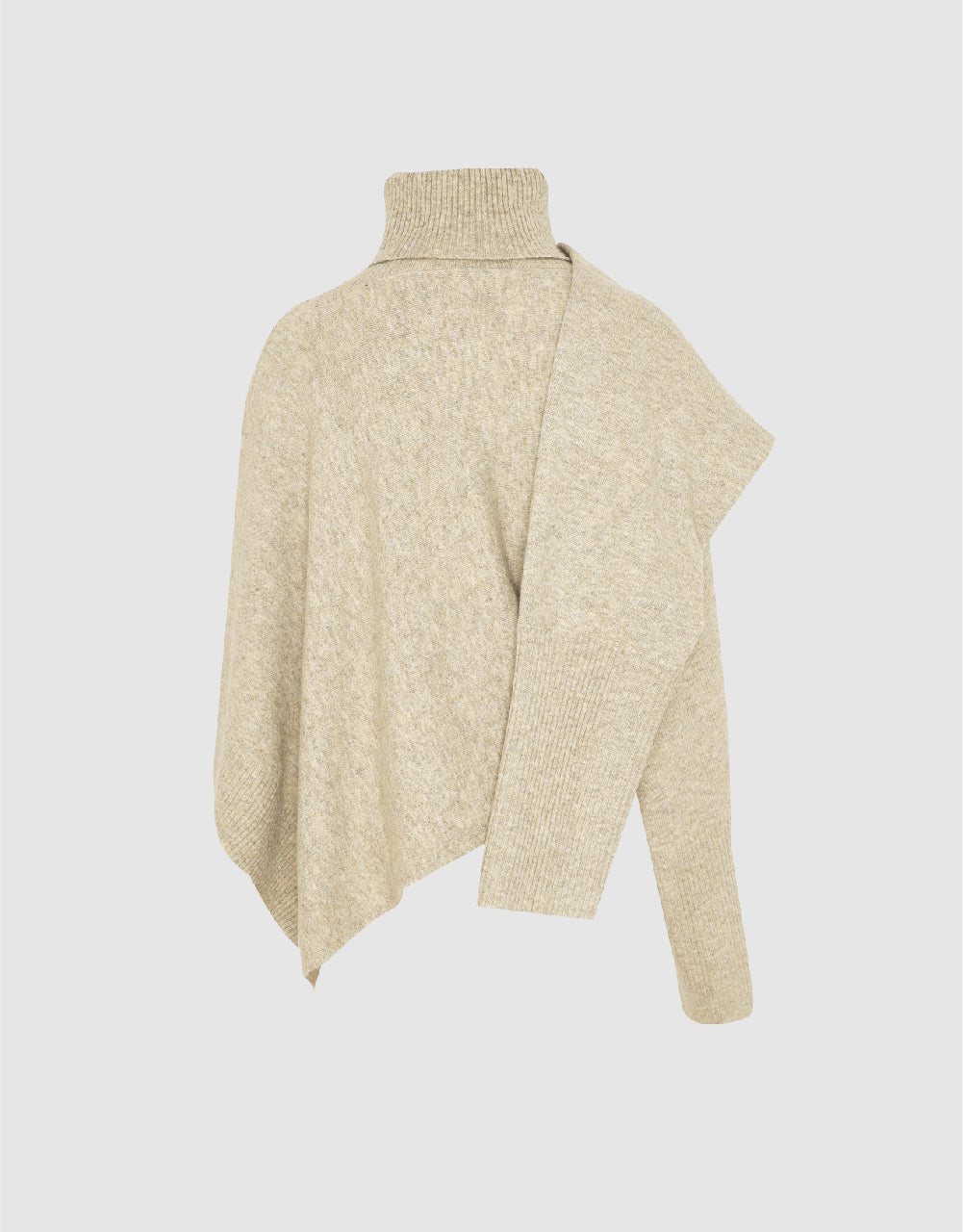 Puff Sleeve Turtle Neck Knitted Cardigan