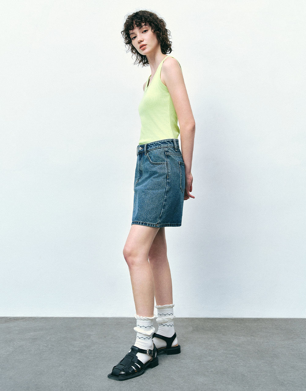 Crew Neck Knitted Tank Top