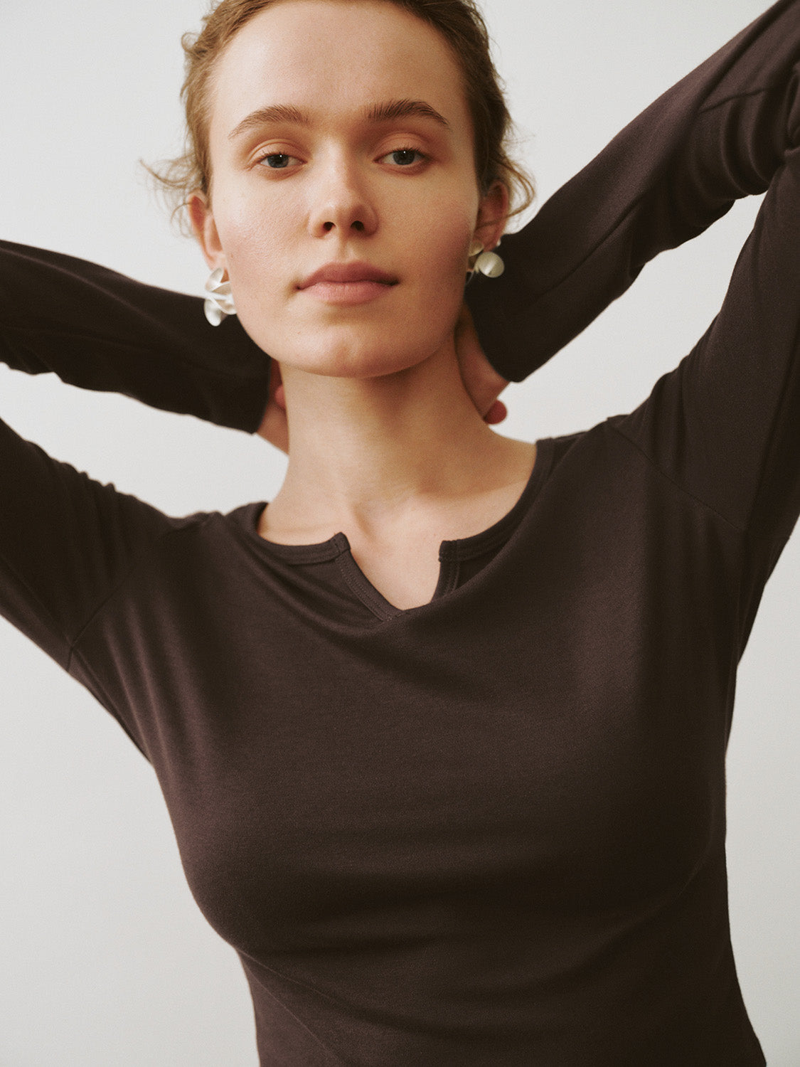 Notch Neck Skinny T-Shirt