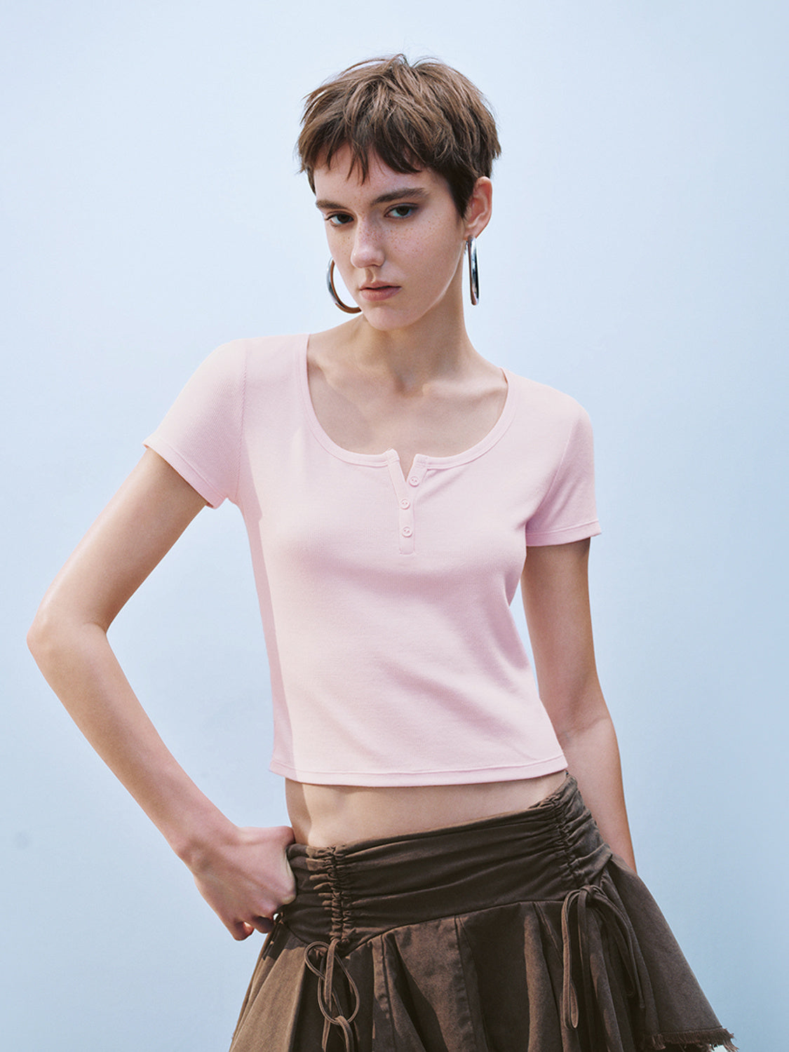 U-Neck Skinny T-Shirts
