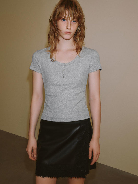 Button Half Placket T-Shirts