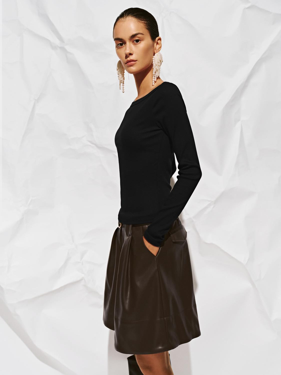 Off-the-Shoulder Long Sleeve T-Shirts