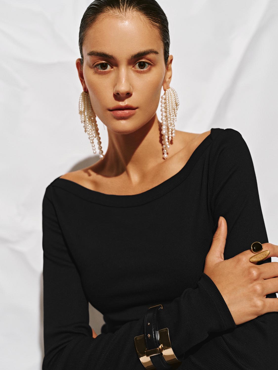 Off-the-Shoulder Long Sleeve T-Shirts