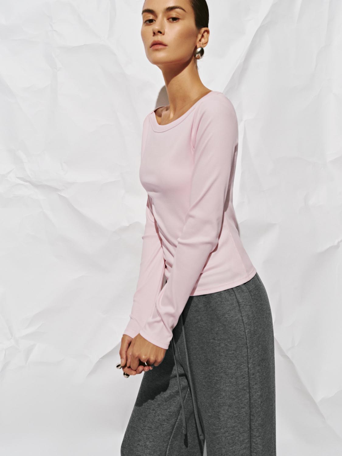 Off-the-Shoulder Long Sleeve T-Shirts