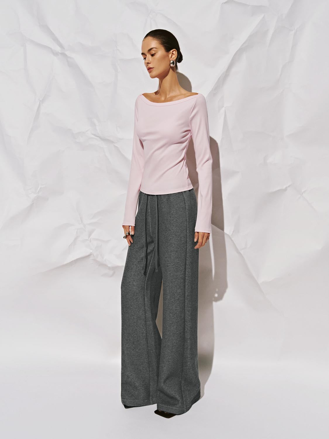 Off-the-Shoulder Long Sleeve T-Shirts