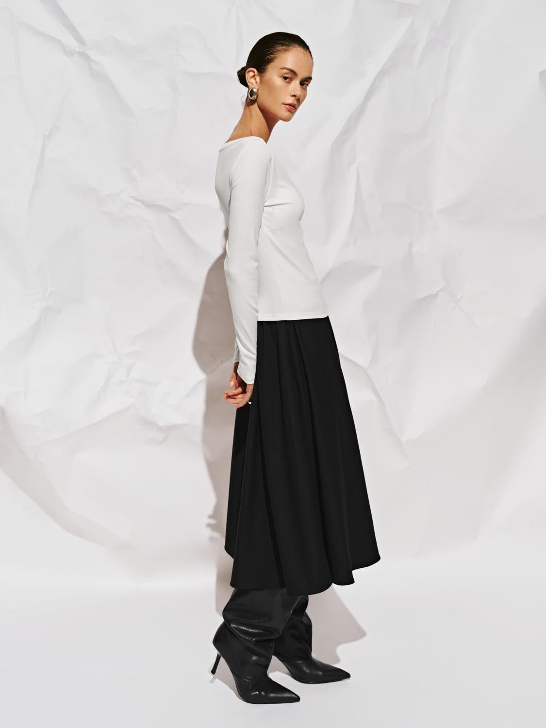 Off-the-Shoulder Long Sleeve T-Shirts